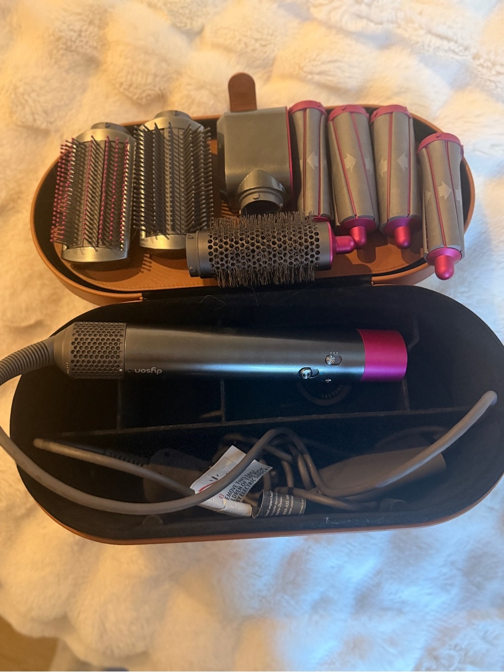 Dyson Airwrap Complete – Nickel/Fuchsia + Original Case & Attachments